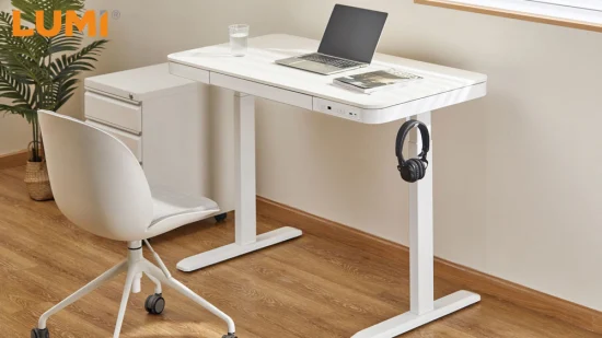 Bureau de jeu électrique ergonomique intelligent à moteur unique, hauteur réglable, avec tiroir et Ports USB, pour le bureau et la maison, offre spéciale