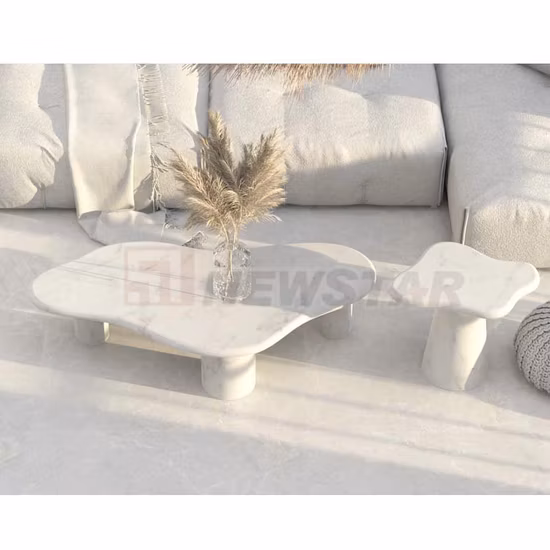 Meubles de salon Table centrale moderne Table en travertin Table ronde en marbre Table basse en marbre